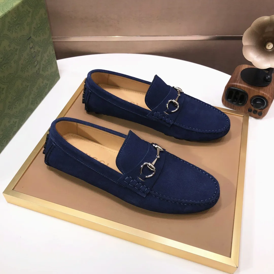 Men's Men's Shoes💰420💰[Gucci GUCCI] (High-end Niuli) New 🍀Gucci*-Gucci Peas Shoes! Made of imported original cowhide, the inner top layer is comfortable cowhide lining! Original wear-resistant rubber outsole! High quality products! Code number 38-44!